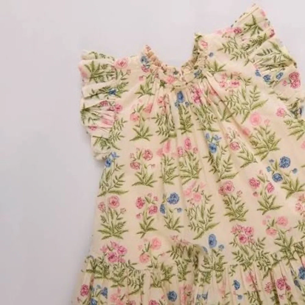 Pink Chicken Harper Dress Leafy Floral Size 6Y New With Tags